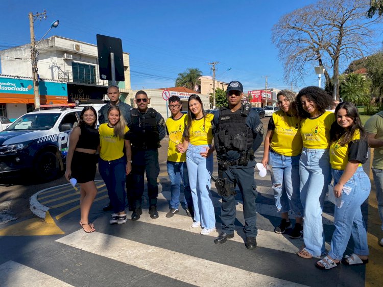 Polícia Militar e Demutran realizaram Campanha do Movimento Maio Amarelo em Cassilândia